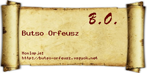 Butso Orfeusz névjegykártya